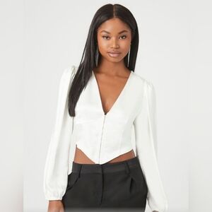 Forever 21 Satin Bustier Crop Top Size Medium